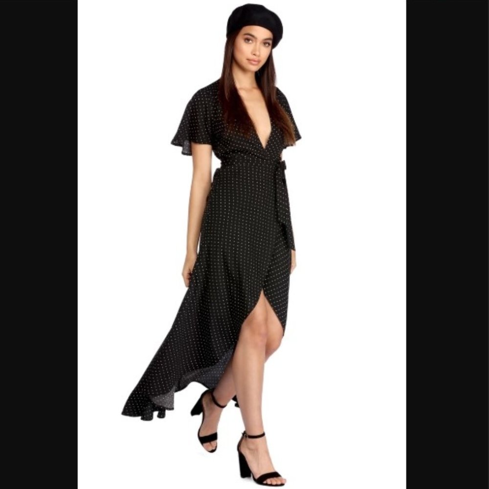 Windsor Polka Dot High Low Wrap Dress